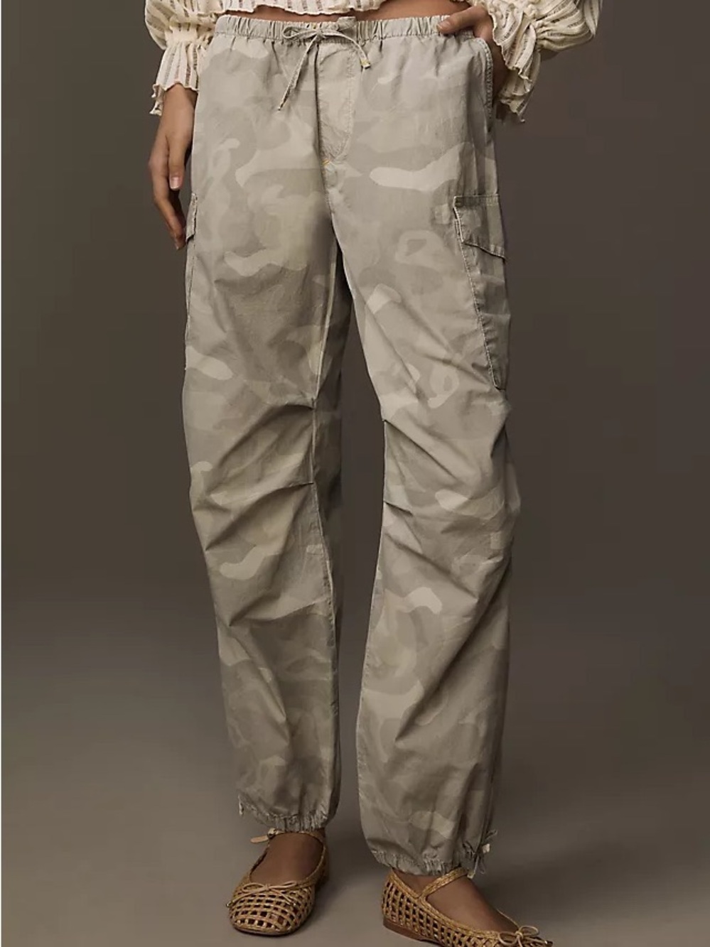 Pilcro Printed Camo Parachute Pants